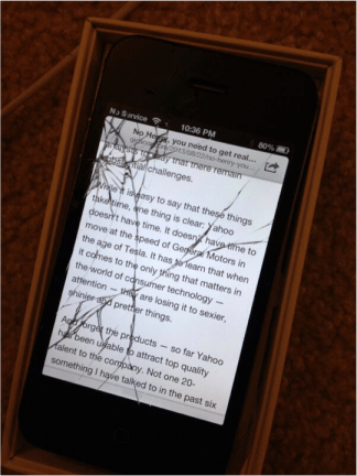 Is my phone the cracked one in the picture or the one I took the picture with?